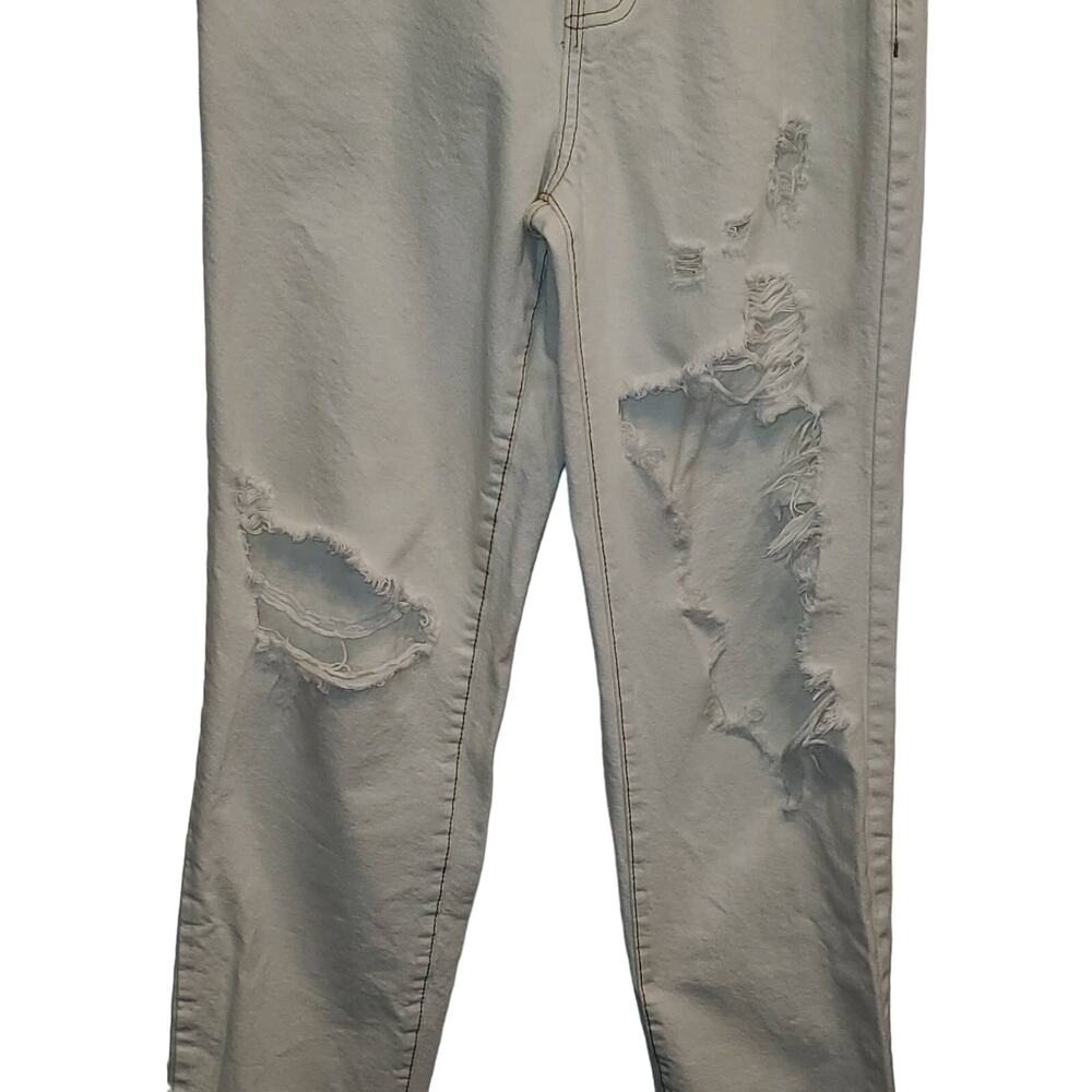 Pacsun Cream Wash Dad Jean Straight Frayed Distressed Ripped Jeans 24 - Picture 2 of 10